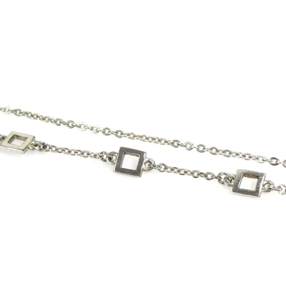 Auth Christian Dior Necklace Silver Metal - Picture 5 of 7